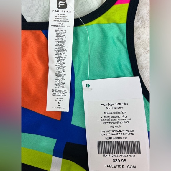 NWT: Fabletics Size S Colorblock Sports Bra - Picture 5 of 5
